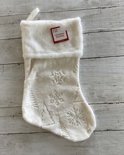 Holiday Style Christmas Stocking White Faux Fur Holiday 18  