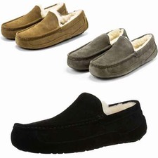 UGG Men's Flats Ascot Water-Resistant Suede Slip On Indoor/Outdoor Slippers NEW