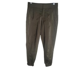 Athleta Radiant Jogger Pants Women's Size 4 P Green Satin Athleisure Gorpcore