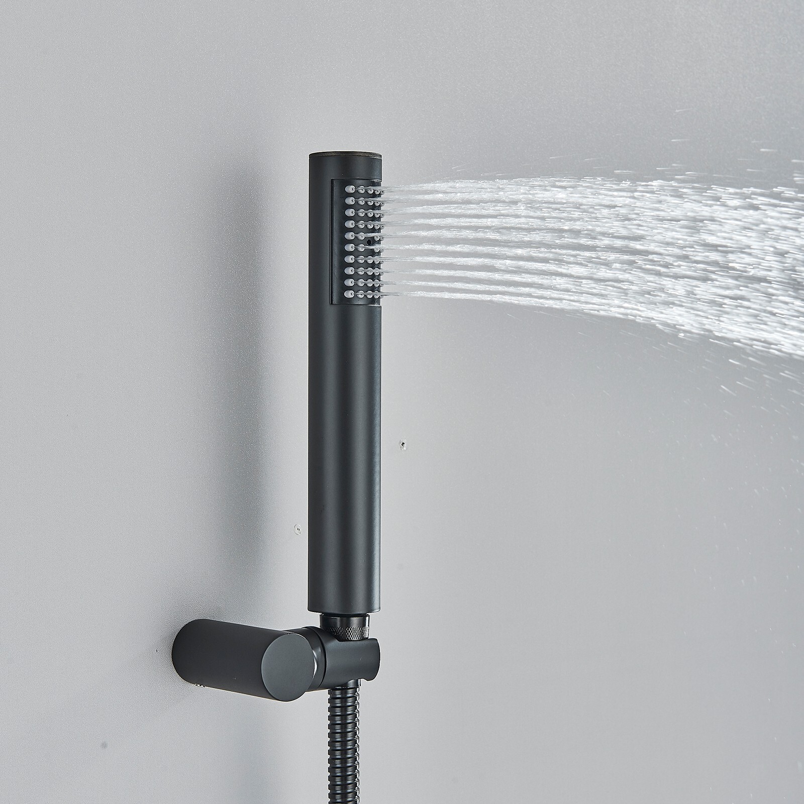 Matte Black Shower Faucet System with High Pressure 8 Inches Rain