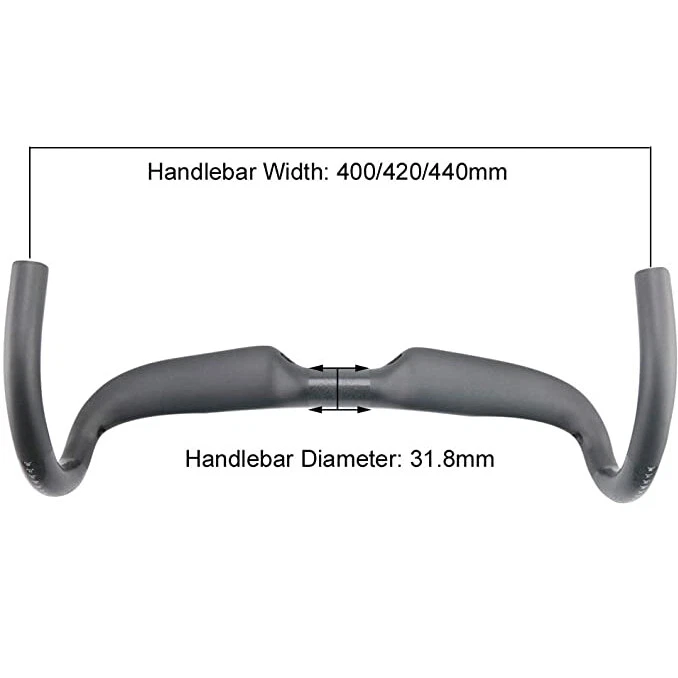 Barra de caída de bicicleta de carretera fibra de carbono 31,8 manillar de bicicleta enrutamiento interno 40/42/44 Foto 4 de 4