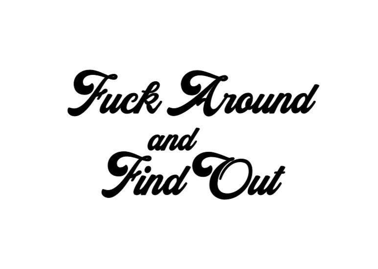 #FAFO F*CK AROUND AND FIND OUT Funny Vinyl Decal truck sticker MORE COLORS
