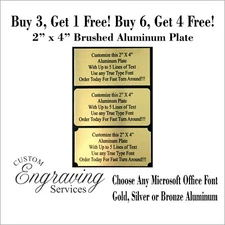 2X4 Custom Engraved Sublimation Aluminum Plate Picture Plaque Name Tag Trophy