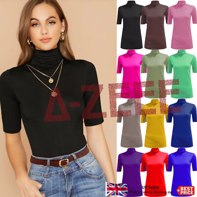 Ladies Turtle Polo Neck Top Womens 