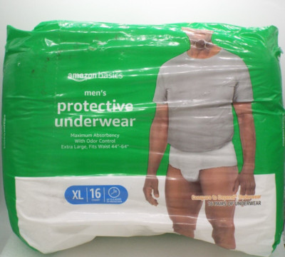 Amazon Basics: Men's Protective Underwear XL 16 Pair New