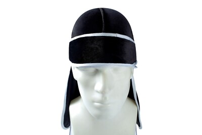 Velvet Durag with White Border Bandana Du-Rag Headwrap for Waves