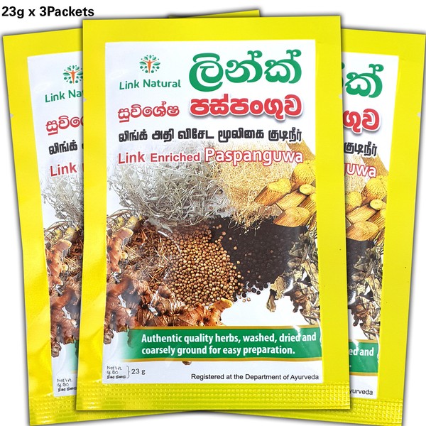 Link Natural Enriquecido Paspanguwa Sri Lanka Ayurveda Bebida Herbal 23g x 3 Paquetes