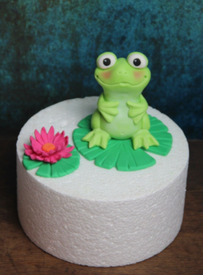 FROG, leaves flower edible handmade cake toppers UK
