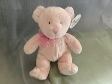 My First Teddy Bear Pink Wishpets 2002 Embroidered Eyes Plush 11" Baby Toy