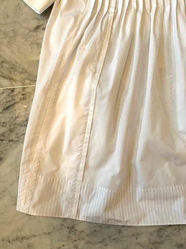 LOUIS VUITTON WHITE COTTON PLEATED DRESS with PURPLE STRIPES INNER FACINGS-SZ 38 - Picture 5 of 19