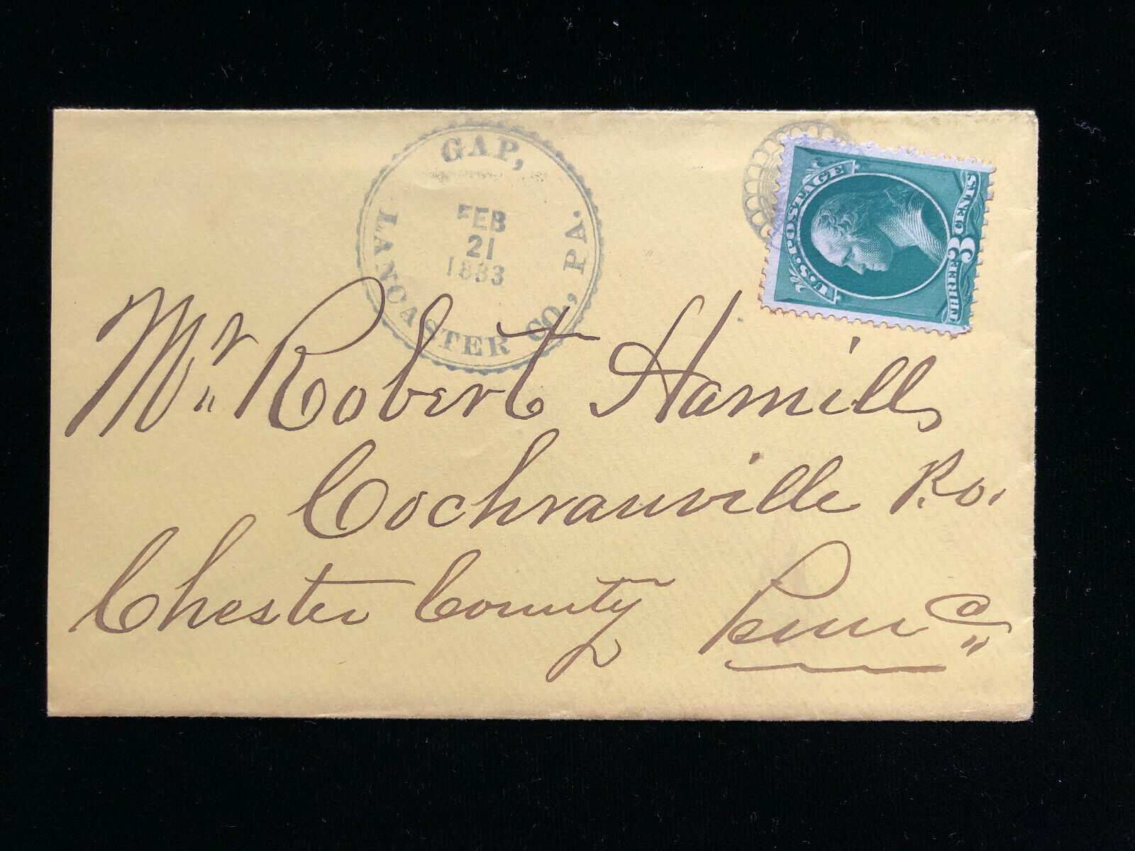 PA GAP LANCASTER CO. 1883 COVER CANCEL Max 81% OFF BANKNOTE FANCY WHEEL Max 81% OFF 3¢ O
