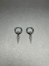 Surgical Steel Spike Cone Rivet Punk Rock Hoop Hugie Earrings