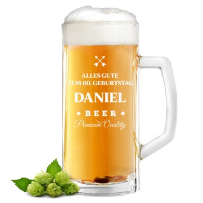 Mug À Bière 0,5 Litre Avec Gravure - Le Cadeau Pour L'Anniversaire - Pour Hommes - Photo 1/4