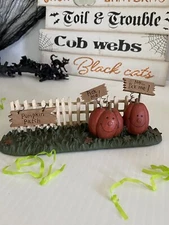 Blossom Bucket Halloween “ Pumpkin Patch” Pumpkins/Picket Fence Fall Figurine