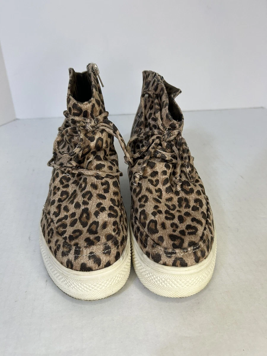 VERY G URSULA 2 .WEDGE ANKLE BOOTS SNEAKER SHOES LEOPARD PRINT