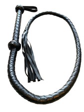 BDSM Leder Bullen Peitsche 145cm lange Version Bondage Klatsche schwarz