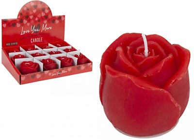 ROTE DUFTROSE KERZE - ROMANTISCHE DEKO FÜR VALENTINSTAG, HOCHZEITEN & GESCHENKE