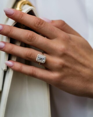 2.75 CT Emerald Cut Moissanite Engagement Ring, Statement Ring, Anniversary Gift