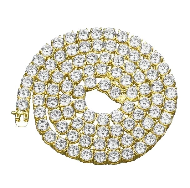 Cubic Zirconia Collares y colgantes de oro amarillo de cadena para hombres