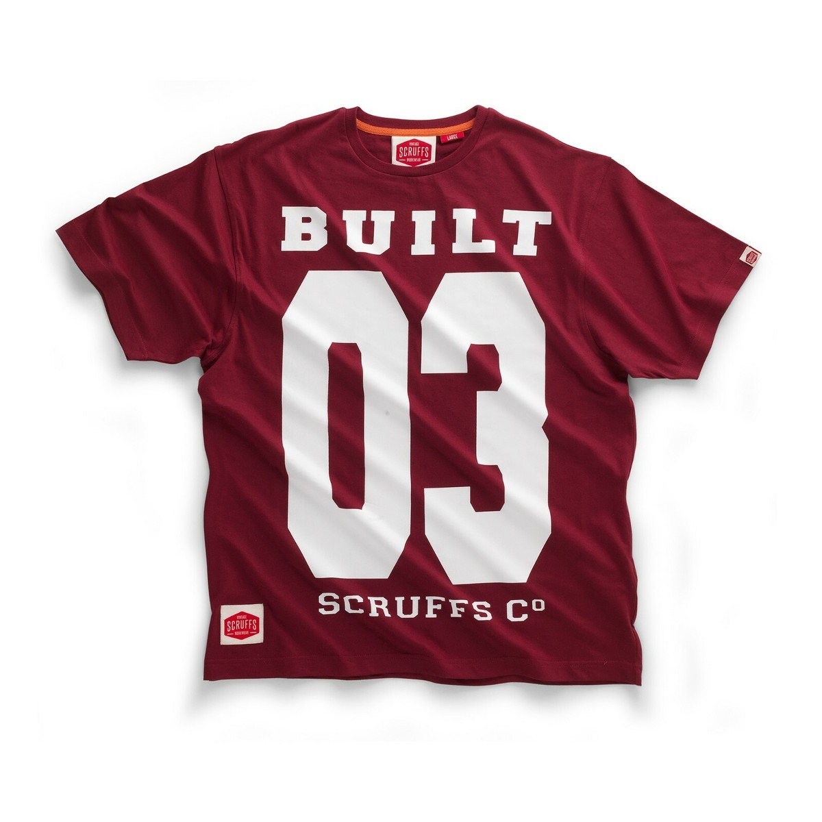 Scruffs Built 03 Work Casual T-Shirt Maroon Medium T52876