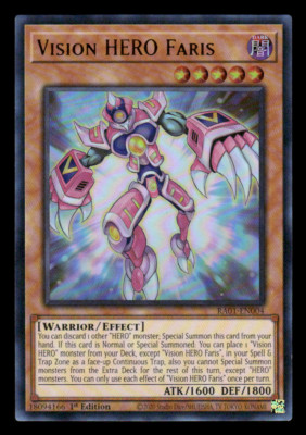 Carta Yu-Gi-Oh! Vision Hero Faris (Platinum Secret Rare) | RA01-EN004 | 1a Edizione | 25th Anniversary