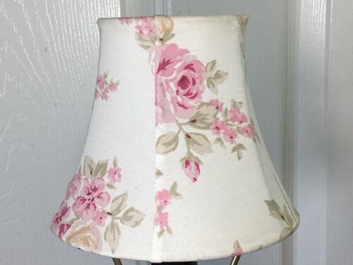 VINTAGE FLORAL ROSE SHABBY CHIC COTTAGECORE CLIP-ON LAMPSHADE 5” - Picture 1 of 3