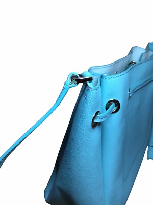 Kate Spade Aqua Turquoise Drawstring Bag Goldtone Hardware  display picture 1