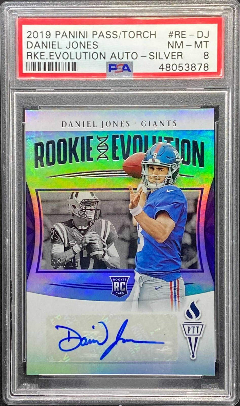 Daniel Jones Panini Passing the Torch Rookie Evolution Autographs #REDJ Silver