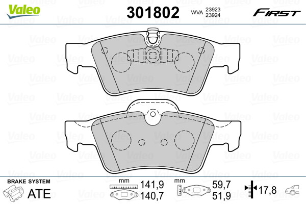 Kit plaquettes de frein VALEO 301802 pour voyager sereinement en Mercedes Classe R