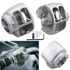 Chrome Switch Housing Cover Kit Fit For Harley Softail Heritage Classic Dyna