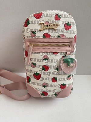 JUICY COUTURE Strawberry Charm Pecan White Freshly Pick Sling Bag Rare! 