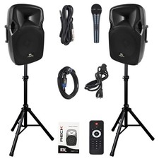 PRORECK Portable 12'' 1000W 2-Way Powered PA Speaker System Bluetooth/USB