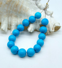 Natural Arizona Turquoise Round Beads, AAA Quality Blue Gemstone 8/9mm