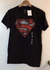 Superman Logo Shirt Men  s Size Small DC Comics - Black - NEW