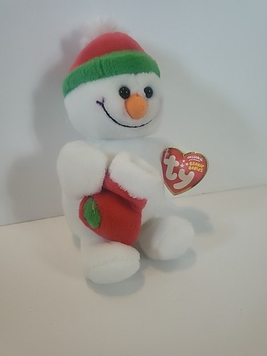Ty Beanie Baby - STOCKINGS The Snowman 6" Stuffed Plush W Tag ⛄️ - Picture 3 of 12