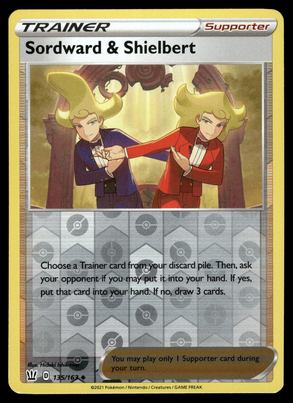 Sordward & Shielbert 135/163 Uncommon Battle Styles Pokemon Reverse Holo NM