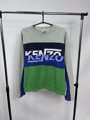 Kenzo Paris Sweatshirt Multicolor Size L Big Logo Made in Portugal