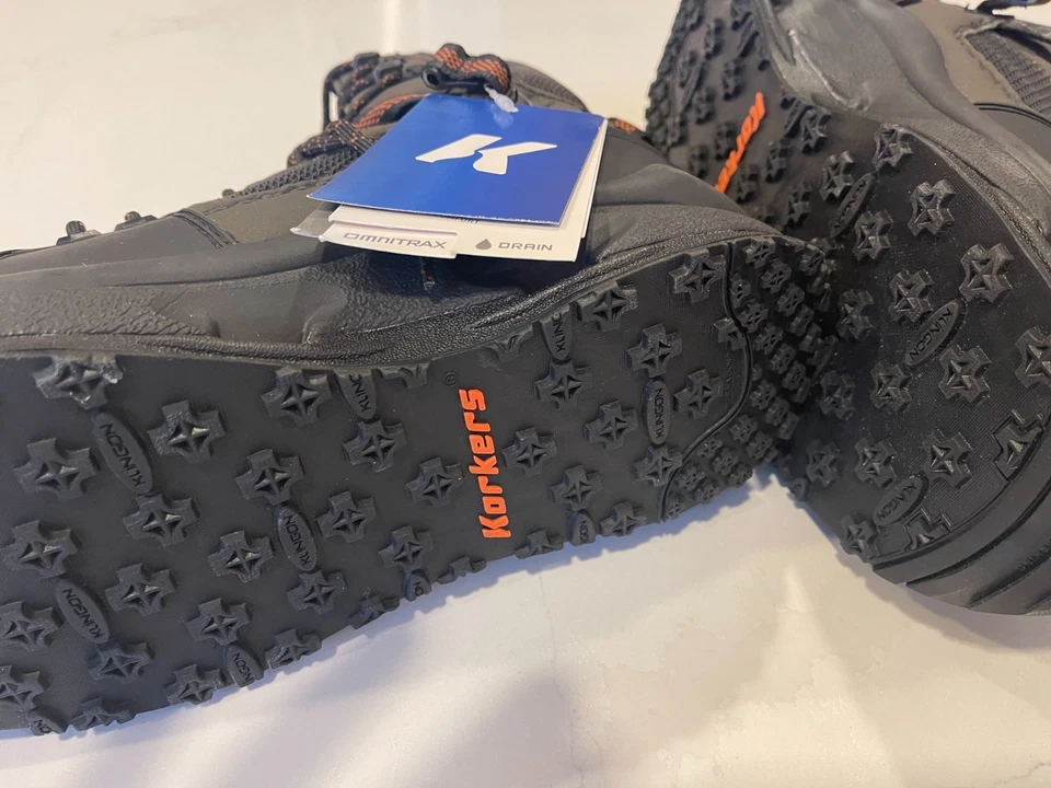 Korkers Men's Terror Ridge Wading Boots Size9 Studded Vibbram Mint - Image 2 of 4