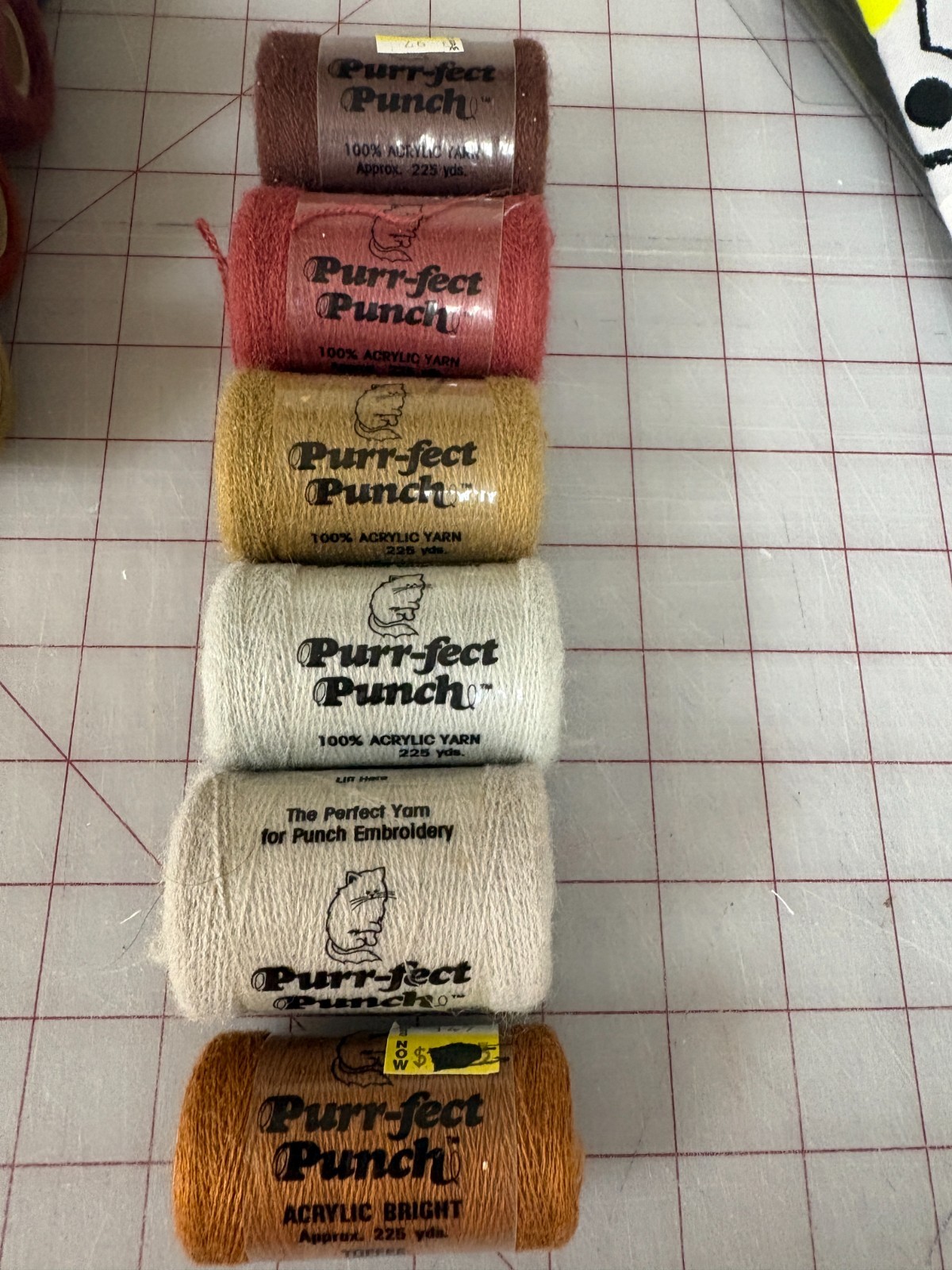 Thread Acrylic Yarn, 6 Skeins, Colors Listed Below