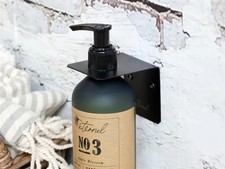 Single Wall Hung Soap Bottle Dispenser in Black 250ml Bathroom Shampoo Storage