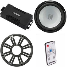 Kicker 48PXA6001 Weatherproof Powersport Mono Amp  12" 4 Ohm Marine Subwoofe...