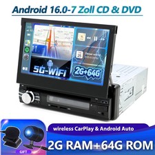 Android 16.0 NAVI GPS Autoradio Single 1 Din WIFI CD/DVD Player CarPlay 2GB+64GB