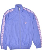 ARENA Womens Tracksuit Top Jacket UK 16 Large Blue Polyester BF97