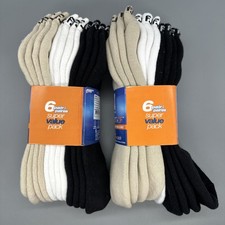 12 Pairs FootJoy Mens Sz 7-12 ComfortSof Sport Golf Socks Value Pack White/Black