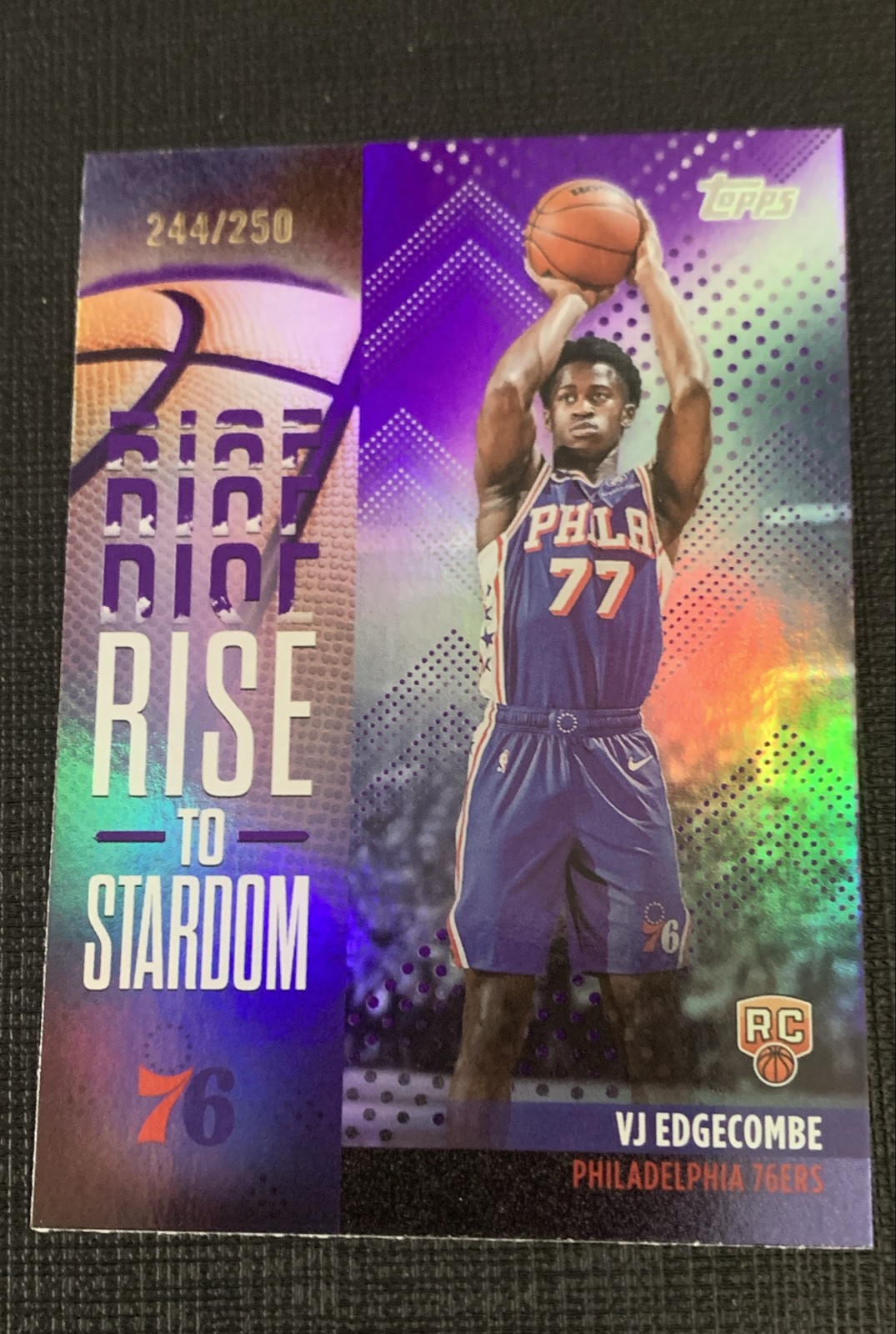 2025-26 Topps - Rise to Stardom VJ Edgecombe #RTS-3 Purple Rainbow /250 (RC)