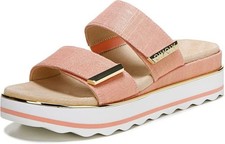 Vionic Women's Brandie Papaya Met Linen Sandals NW/OB 5M
