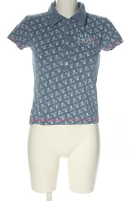 FREEMAN T. PORTER Polo-Shirt Damen Shirt Gr. DE 40 blau-weiß-pink Casual-Look