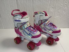Cifaisi Quad Roller Skates Size Small 10-13 Wheels Light Up - Pink And white