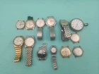 Mens Wrist-Watches Lot of 13 Vintage for Repair or Parts Timex Seiko Pulsar
