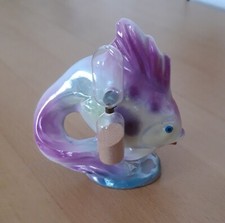 alte Eieruhr / Sanduhr - Fisch Porzellan Perl...